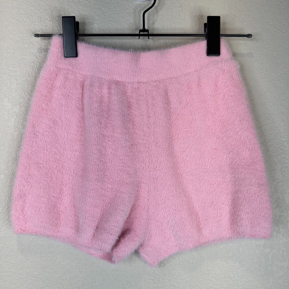 Tiger Mist Women's Wool blend Sweat Shorts Elastic Waist Light Pink Size Small